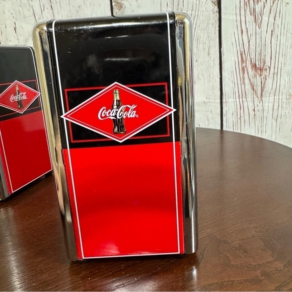 Coca Cola Licensed collectible napkin dispenser Vintage 80s 90s 2 piece set GUC - Picture 9 of 15